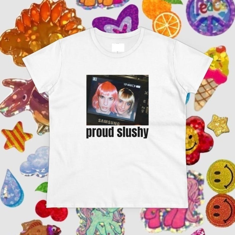 Proud Slushy White T Shirt Slushy Noobz